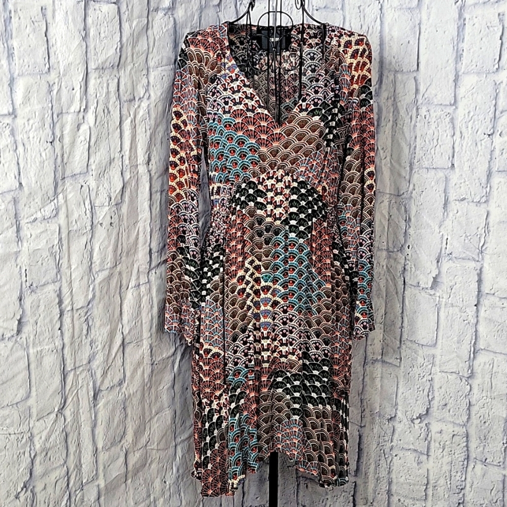 MAEVE Monaco Multipattern Floral Scalloped Print Dress MP